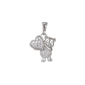 White Gold plated Micro Pave CZ Bear Love You Pendant Charm, Bear Pendant Charm, White Gold Bear Pendant, For DIY Jewelry I-490 - DLUXCA