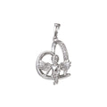 White Gold plated Micro Pave CZ Boy Angel Pendant Charm, Micro Pave Pendant Charm, White Gold plated Pendant, For DIY Jewelry Making I-516 - DLUXCA