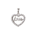 White Gold plated Micro Pave CZ Heart Pendant Charm, Love Heart Micro Pave CZ Pendant Charm, Gold plated Pendant, For DIY Jewelry I-456 - DLUXCA