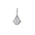 White Gold plated Micro Pave CZ Pendant Charm, Micro Pave CZ Pendant Charm, White Gold plated Geometric Pendant, For DIY Jewelry I-465 - DLUXCA