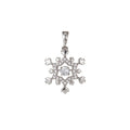 White Gold plated Micro Pave CZ SnowFlake Pendant Charm, Dual Color SnowFlake Pendant Charm, White Gold plated Pendant, For DIY Jewelry I-455 - DLUXCA