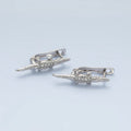 White Gold plated Micro Paved CZ Crocodile Alligator English Lock Earrings | AD669 - DLUXCA
