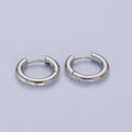 White Gold plated Minimalist Silver Huggie Hoop Earrings P-327 P-328 P-329 P-330 P-331