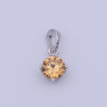 White Gold plated Peach Solitaire Round Cubic Zirconia Gemstone For DIY Necklace Making | X-528 - DLUXCA