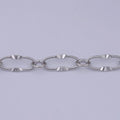 White Gold plated Sunburst Textured Cable Chain, 6.3mm Width, Silver Unfinished Unique Chain For Jewelry Necklace Bracelet Anklet Making | ROLL-589 Clearance Pricing - DLUXCA