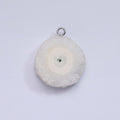 White Gold plated White Clear Quartz Natural Gemstone Round Charm | AC792 - DLUXCA