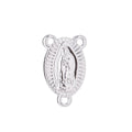 White Gold Rosary Center Metal, Holy Mary, Immaculate Heart, Rosary Making Supply, Necklace Pendant, Findings for Jewelry Making F-195 - DLUXCA