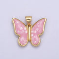 White / Pink / Blue / Green Opal Mariposa Butterfly Charm for Necklace, Dainty Butterfly Pendant for Jewelry Making Supply in Gold plated H-583 H-587 H-589 H-596 - DLUXCA