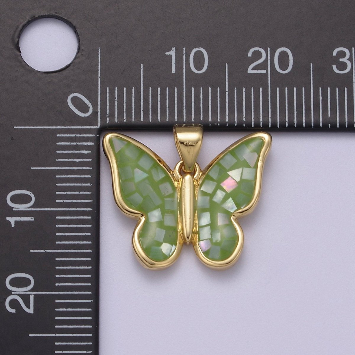 White / Pink / Blue / Green Opal Mariposa Butterfly Charm for Necklace, Dainty Butterfly Pendant for Jewelry Making Supply in Gold plated H-583 H-587 H-589 H-596 - DLUXCA