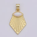 Wholesale Gold plated Opal Pendant, Evil Eye Shining Light Pendant for Necklace Component J-215 - DLUXCA
