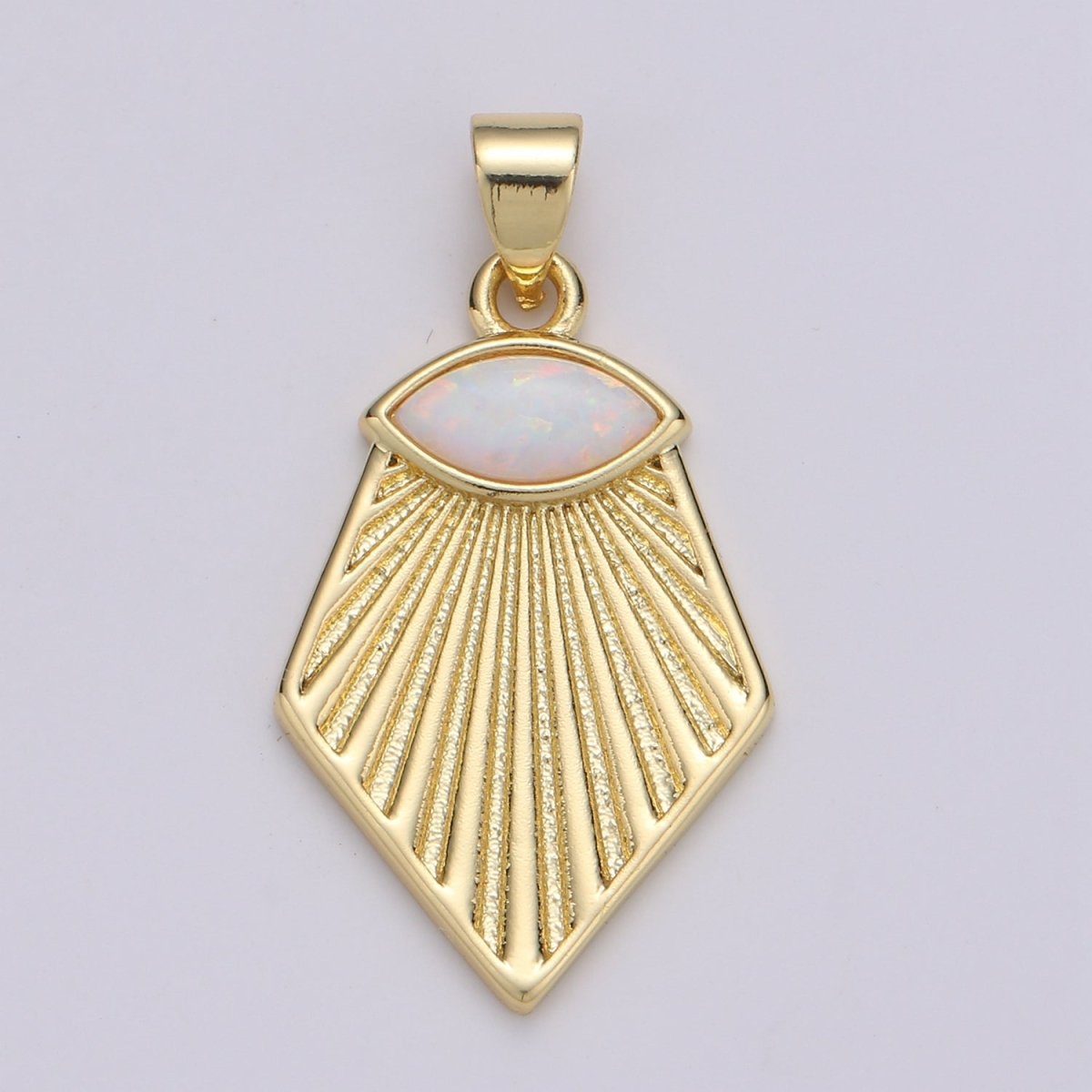 Wholesale Gold plated Opal Pendant, Evil Eye Shining Light Pendant for Necklace Component J-215 - DLUXCA