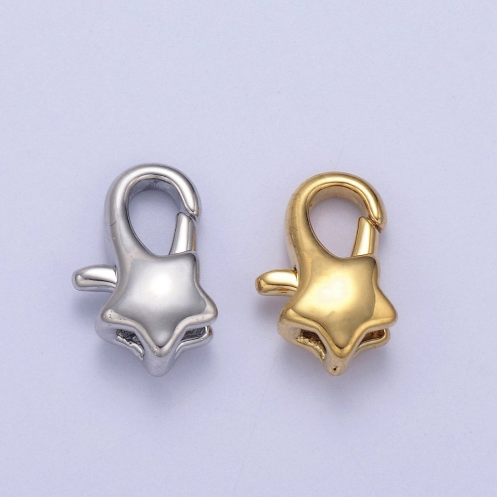 Wholesale Gold plated Star Lobster Clasp Tiny Star Trigger Clasp – Celestial Lobster Claw for Jewelry Making Supplies L-652 L-653 - DLUXCA