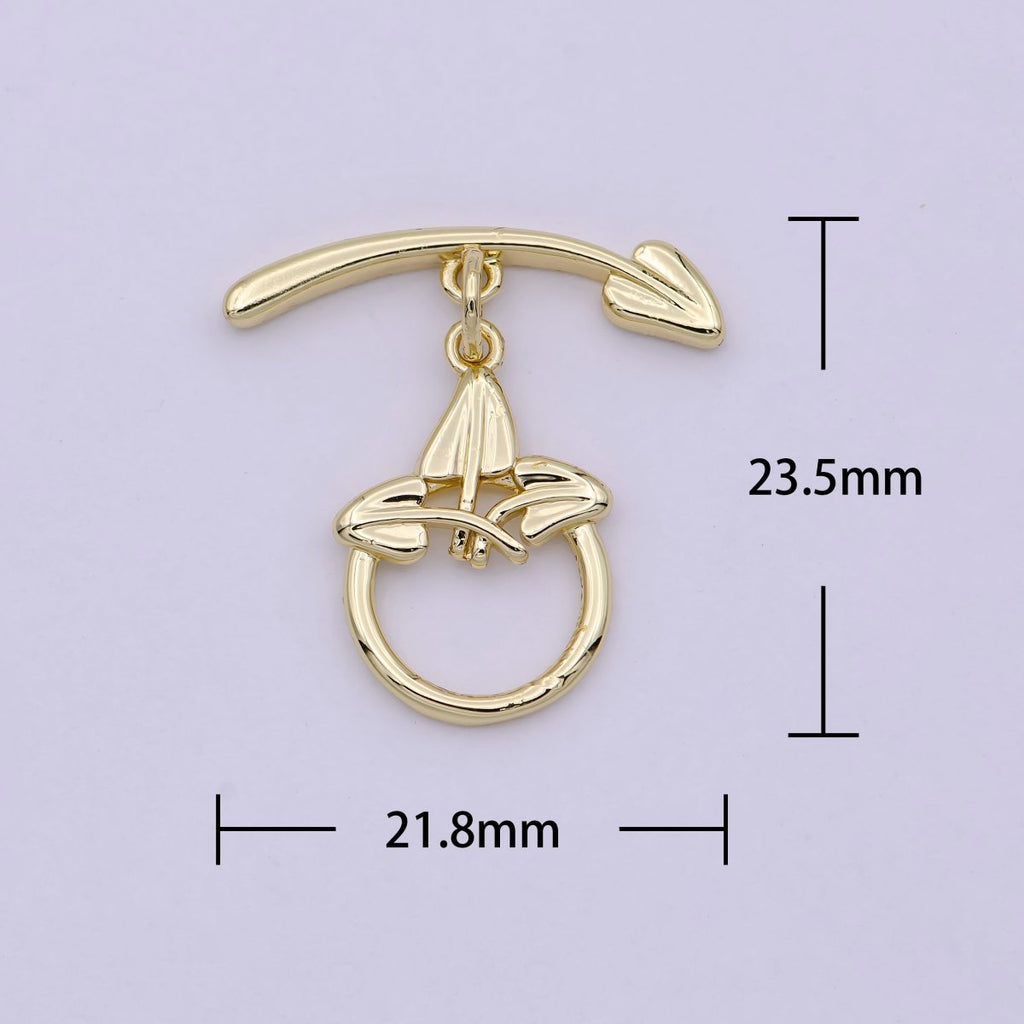 Wholesale Gold Toggle Clasp, Arrow OT Clasp Fancy Design OT Clasp Bulk Supply for Bracelet Necklace Component L-628 - DLUXCA