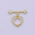Wholesale Gold Toggle Clasp, Heart OT Clasp Fancy Design OT Clasp Bulk Supply for Bracelet Necklace Component L-621 - DLUXCA