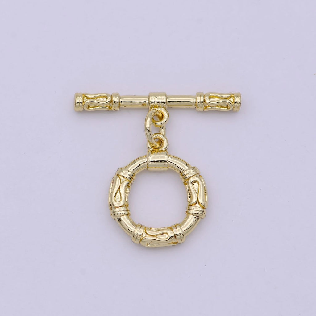 Wholesale Gold Toggle Clasp, OT Clasp Fancy Design OT Clasp Bulk Supply for Bracelet Necklace Component L-629 - DLUXCA