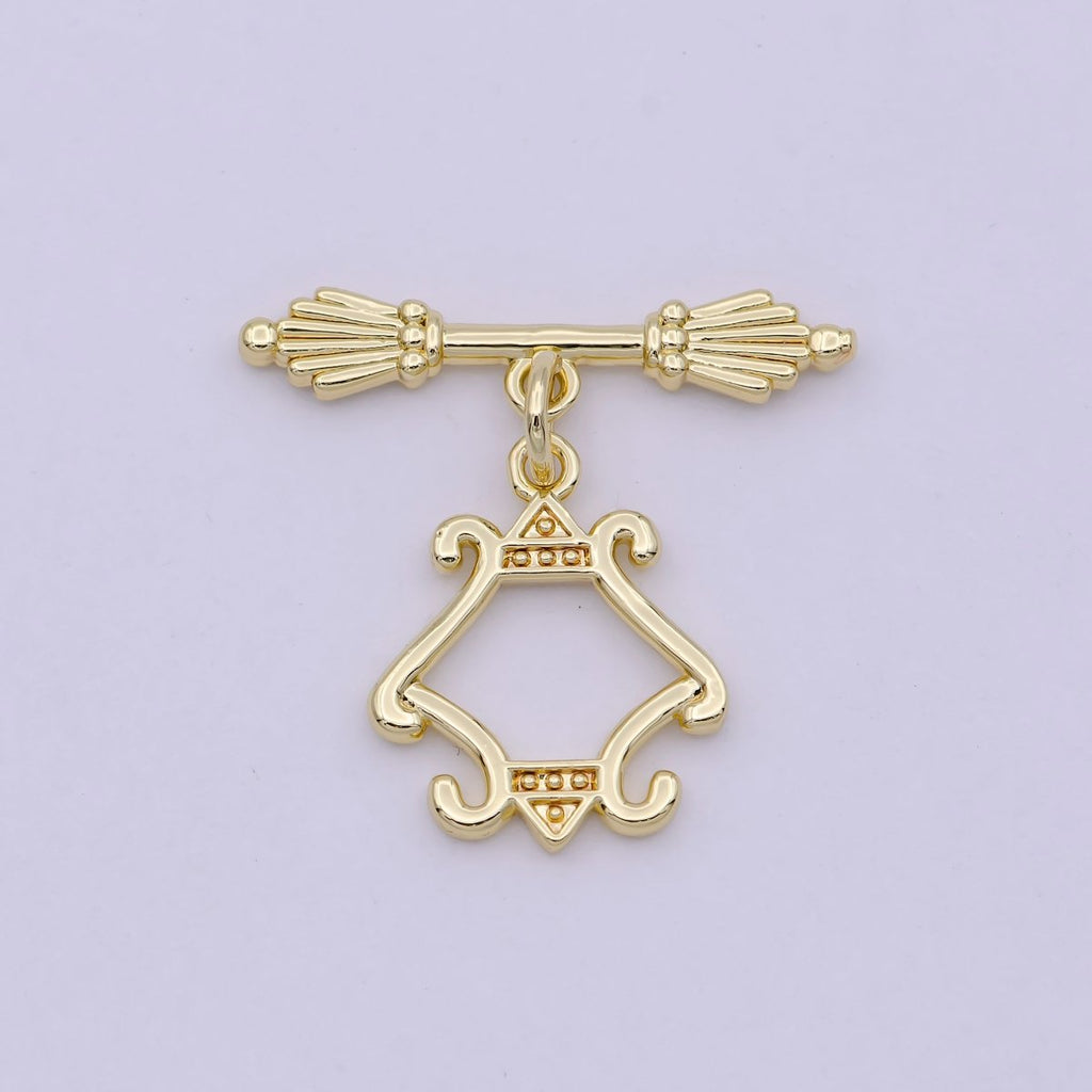 Wholesale Gold Toggle Clasp, Vintage OT Clasp Fancy Design OT Clasp Bulk Supply for Bracelet Necklace Component L-625 - DLUXCA