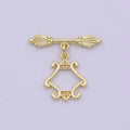 Wholesale Gold Toggle Clasp, Vintage OT Clasp Fancy Design OT Clasp Bulk Supply for Bracelet Necklace Component L-625 - DLUXCA