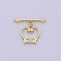 Wholesale Gold Toggle Clasp, Vintage OT Clasp Fancy Design OT Clasp Bulk Supply for Bracelet Necklace Component L-626 - DLUXCA