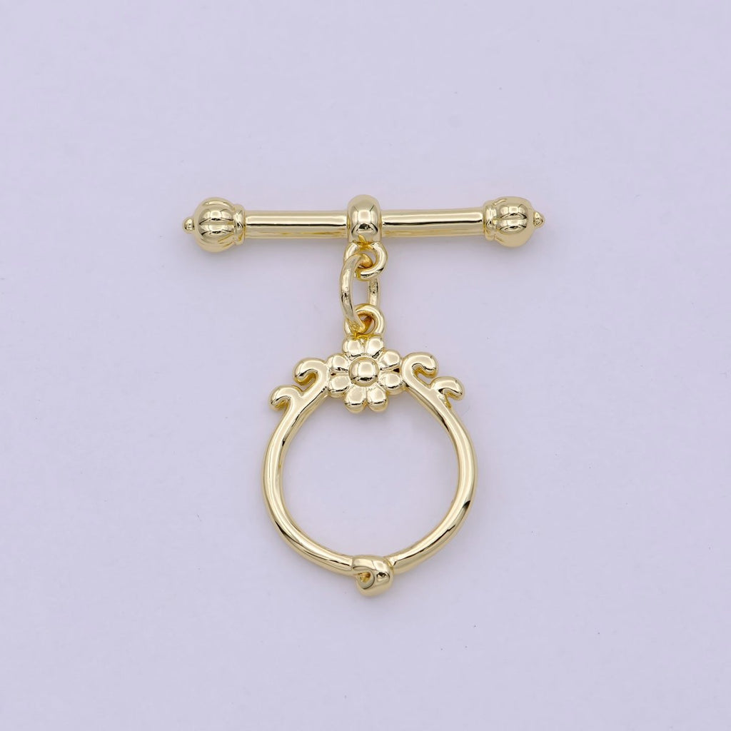 Wholesale Gold Toggle Clasp, Vintage OT Clasp Fancy Design OT Clasp Bulk Supply for Bracelet Necklace Component L-627 - DLUXCA