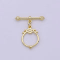 Wholesale Gold Toggle Clasp, Vintage OT Clasp Fancy Design OT Clasp Bulk Supply for Bracelet Necklace Component L-627 - DLUXCA