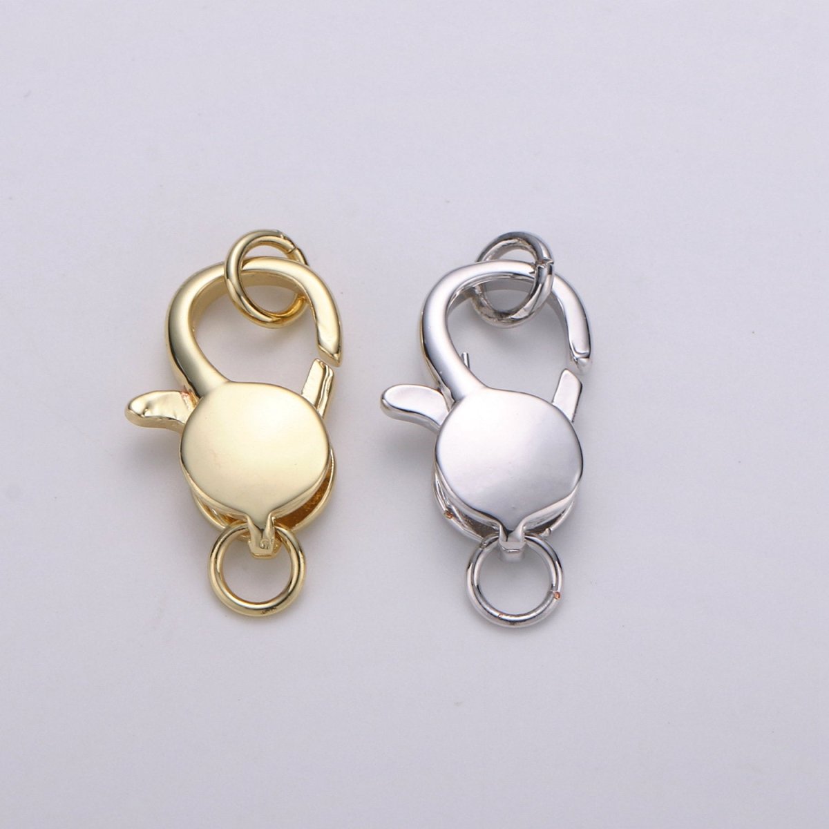 Wholesale Lobster Clasp 14k Gold plated, Lobster Claw with Jump Ring for Jewelry Necklace Bracelet Anklet Making, Size 20mmx10mm K-837 K-838 - DLUXCA