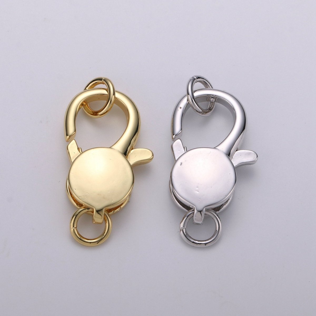 Wholesale Lobster Clasp 14k Gold plated, Lobster Claw with Jump Ring for Jewelry Necklace Bracelet Anklet Making, Size 26mmx13mm K-835 K-836 - DLUXCA