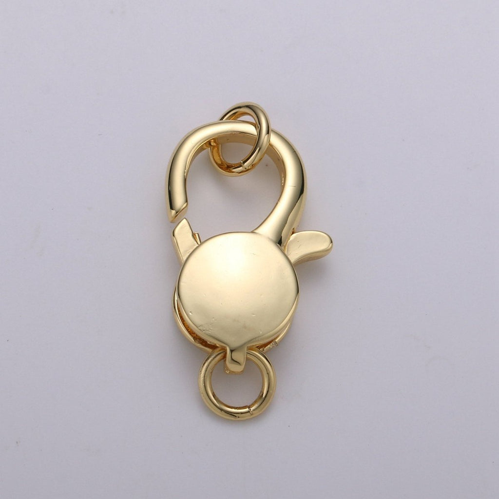 Wholesale Lobster Clasp 14k Gold plated, Lobster Claw with Jump Ring for Jewelry Necklace Bracelet Anklet Making, Size 26mmx13mm K-835 K-836 - DLUXCA