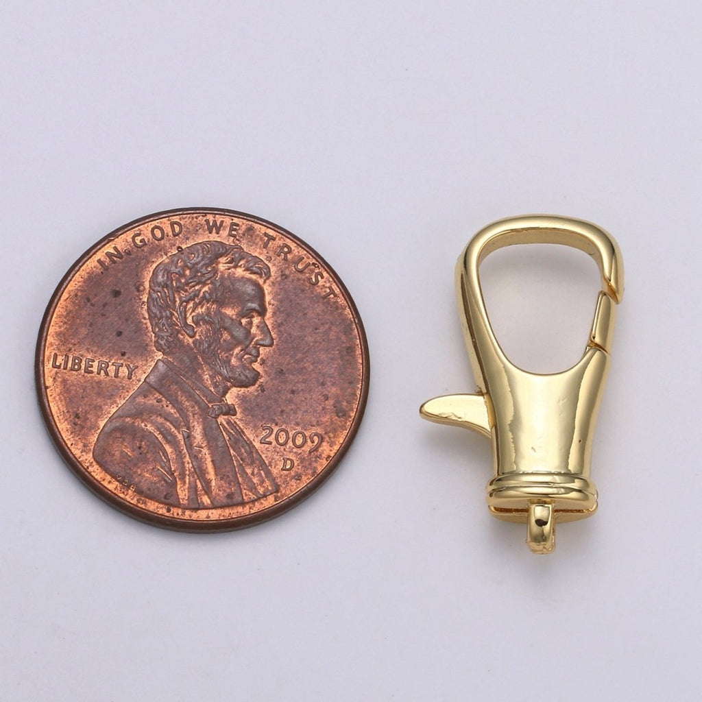 Wholesale Lobster Clasp 24k Gold , Bucket Pail Lobster Claw for Jewelry Making, Size 19.6mmX12.1mm L-181 - DLUXCA