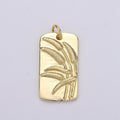 Wild Flower Charms, Gold Flower Pendant, Dainty Flower Charm, Small Tag Charm for Necklace Floral Flower Jewelry in 14k gold plated D-752 - DLUXCA