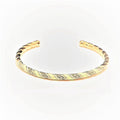 Yellow Enamel Geometric Swirl Gold plated Bangle Open Adjustable Bracelet Vintage Style Inspired | WA-124 Clearance Pricing - DLUXCA