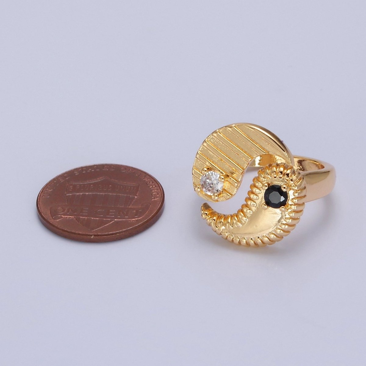 Yin Yang Ring, Adjustable Trendy Yin Yang Ring, Gold Plated, Statement Ring, Trendy Rings O2146 O2147