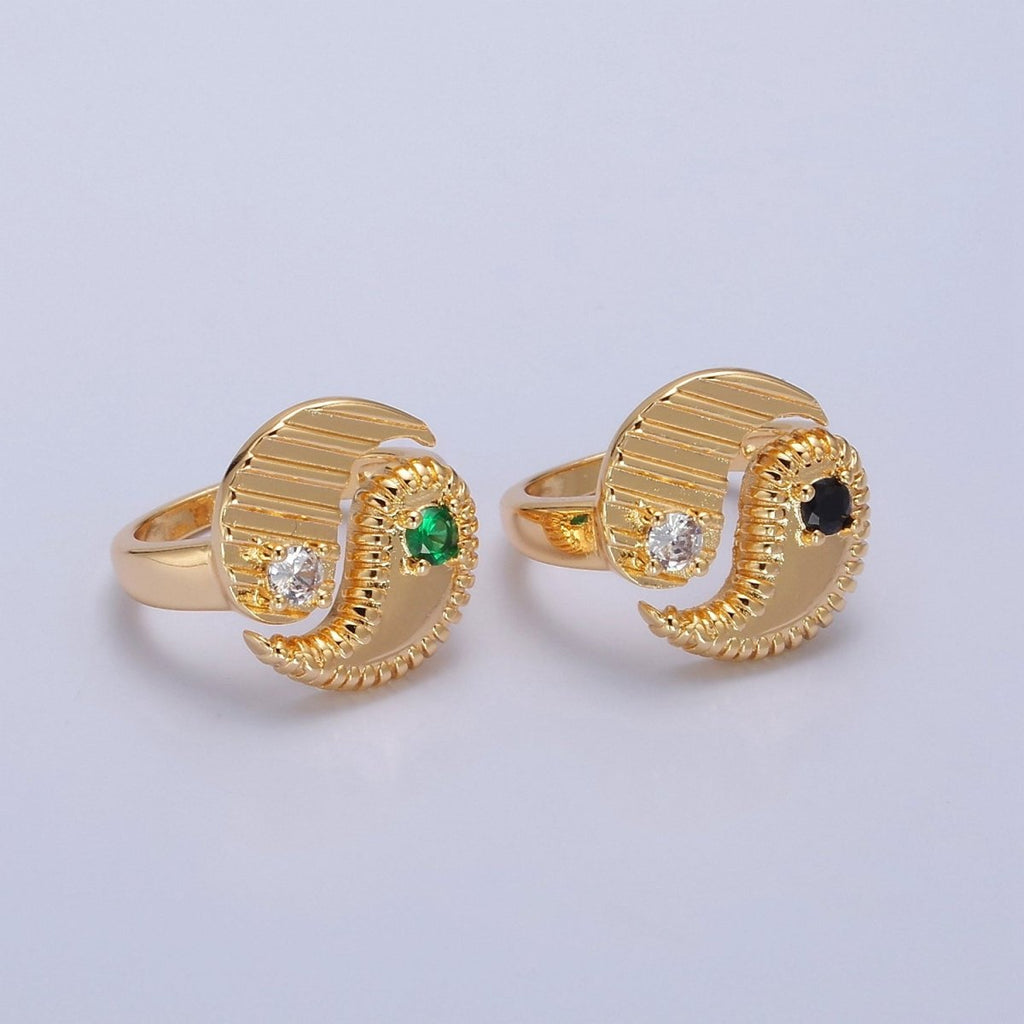 Yin Yang Ring, Adjustable Trendy Yin Yang Ring, Gold Plated, Statement Ring, Trendy Rings O2146 O2147