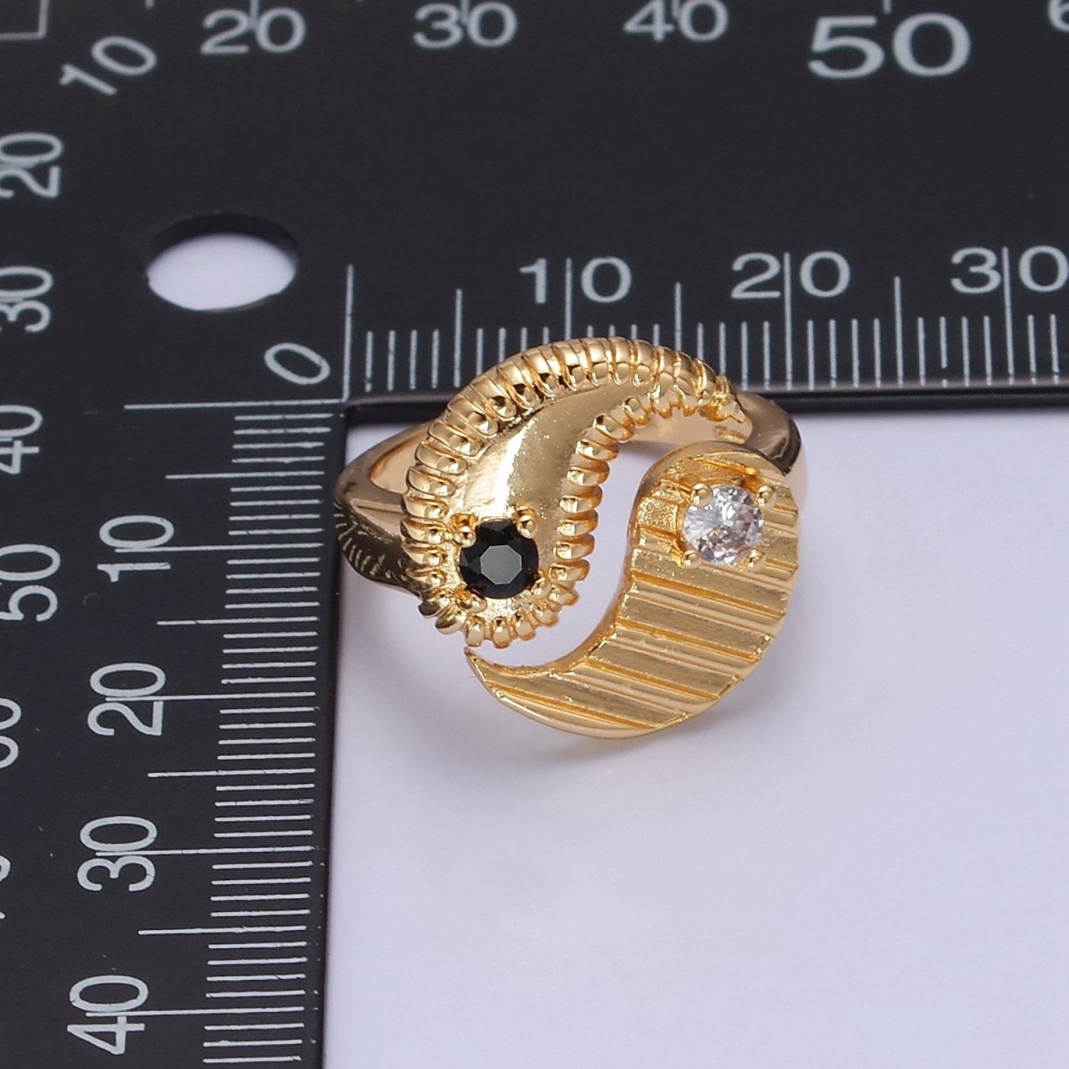 Yin Yang Ring, Adjustable Trendy Yin Yang Ring, Gold Plated, Statement Ring, Trendy Rings O2146 O2147