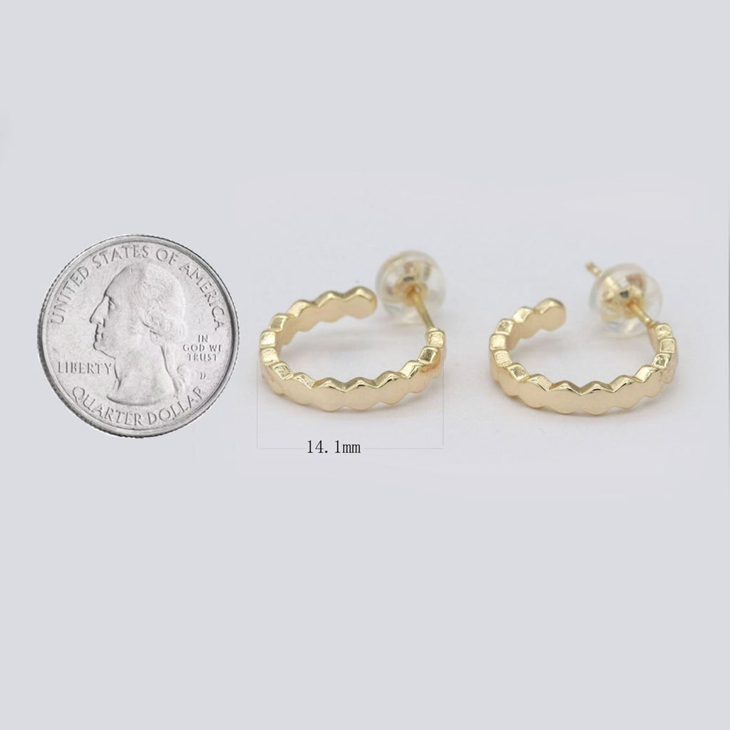 Zig Zag Hoop Earring 15mm Dainty Hoops P-182 - DLUXCA