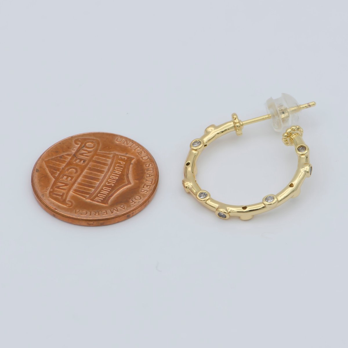 Zirconia hoop earring - Cz hoop - -Hypoallergenic earring -Dainty earring - Minimalist jewelry- Delicate earring P-260 P-261 P-262 - DLUXCA