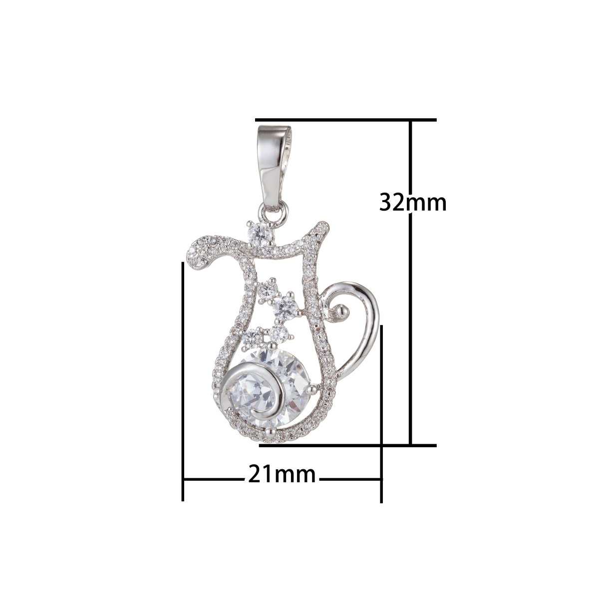 Zodiac Sign Aries Taurus Gemini Cancer Leo Virgo Libra Scorpio Sagittarius Capricorn Aquarius Pisces Gold plated Silver Cubic Zircon Crystal Pendants I-551~I-562