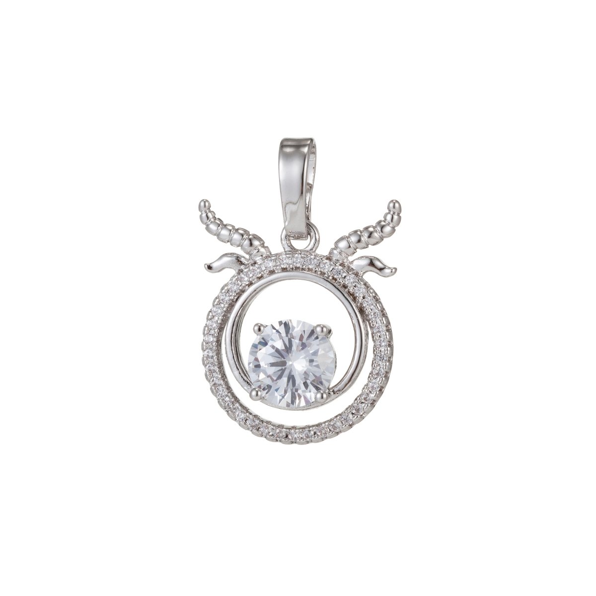 Zodiac Sign Aries Taurus Gemini Cancer Leo Virgo Libra Scorpio Sagittarius Capricorn Aquarius Pisces Gold plated Silver Cubic Zircon Crystal Pendants I-551~I-562